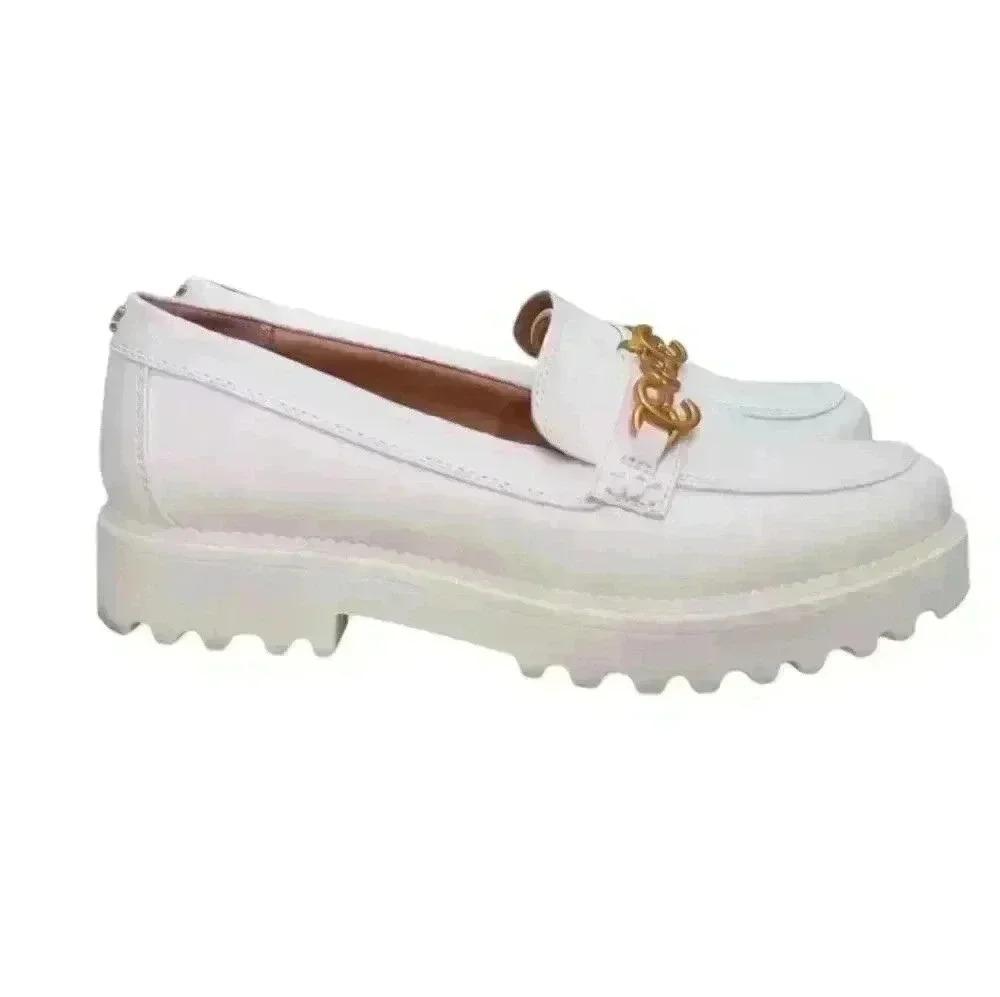 Circus NY by Sam Edelman Deana Loafer Bright White with Gold hardware